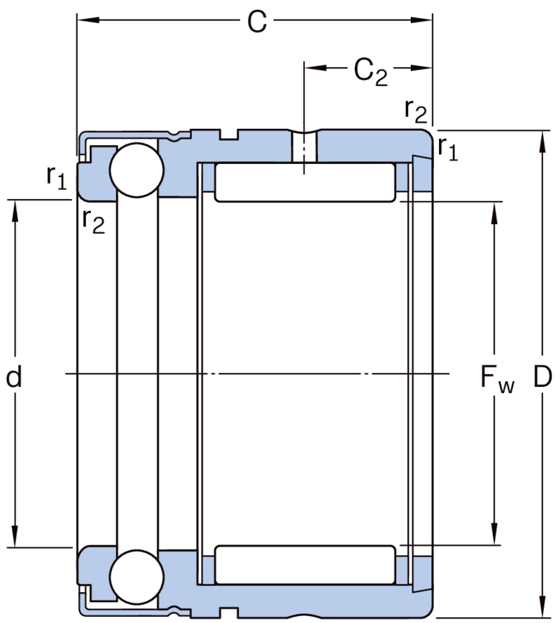 Needle roller / thrust rolling bearings NX 7 ZTN